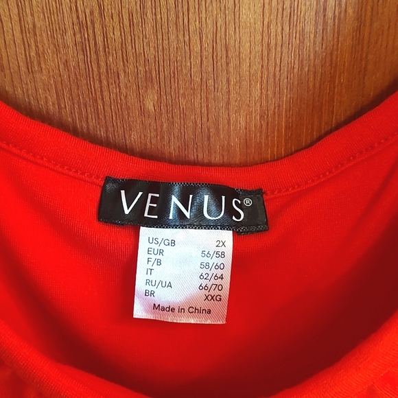 Venus Red Ruffle Dress Size 2x - Picture 2 of 3